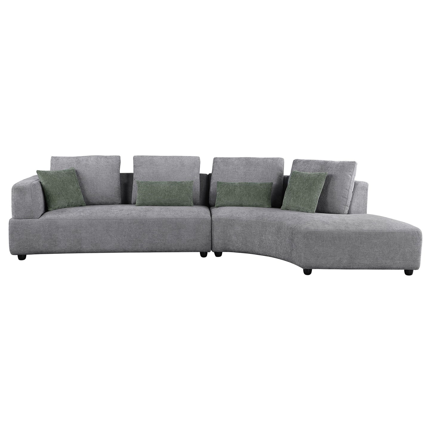 Lincoln - Upholstered Curved Sectional Sofa With Pillow Back Cushions - Gray Furniture Max