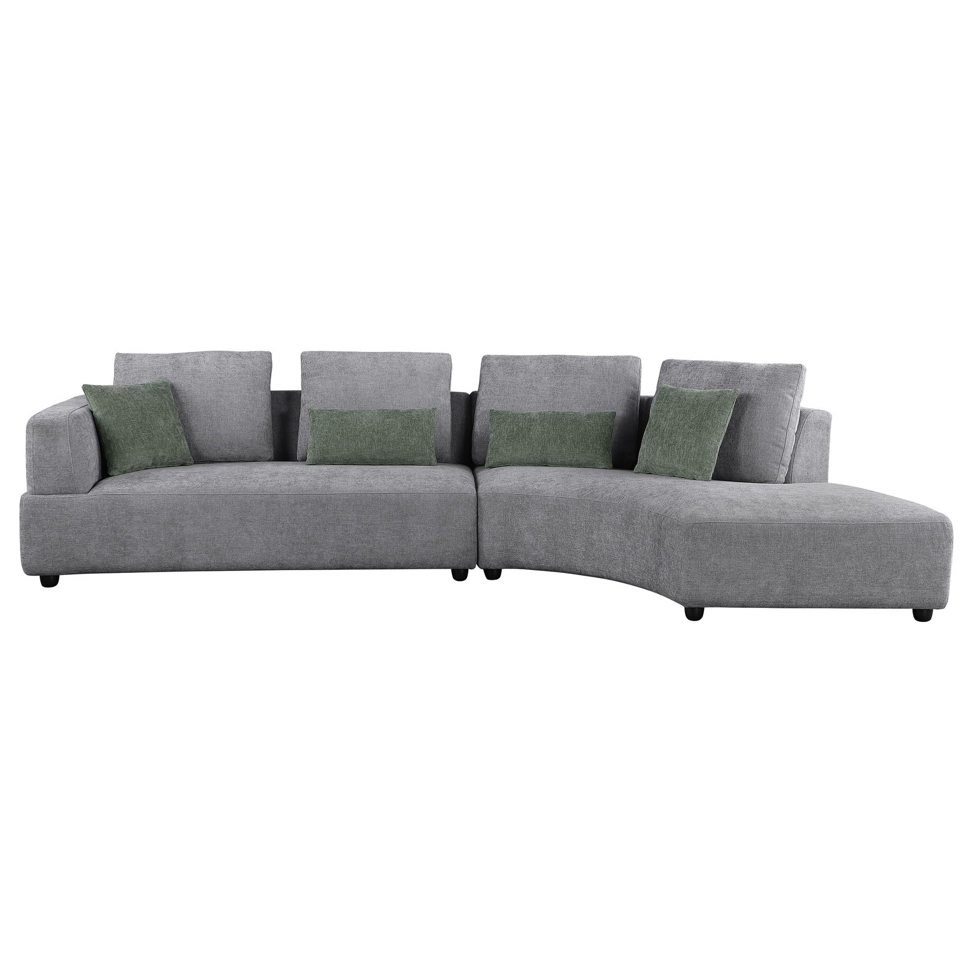 Lincoln - Upholstered Curved Sectional Sofa With Pillow Back Cushions - Gray Furniture Max