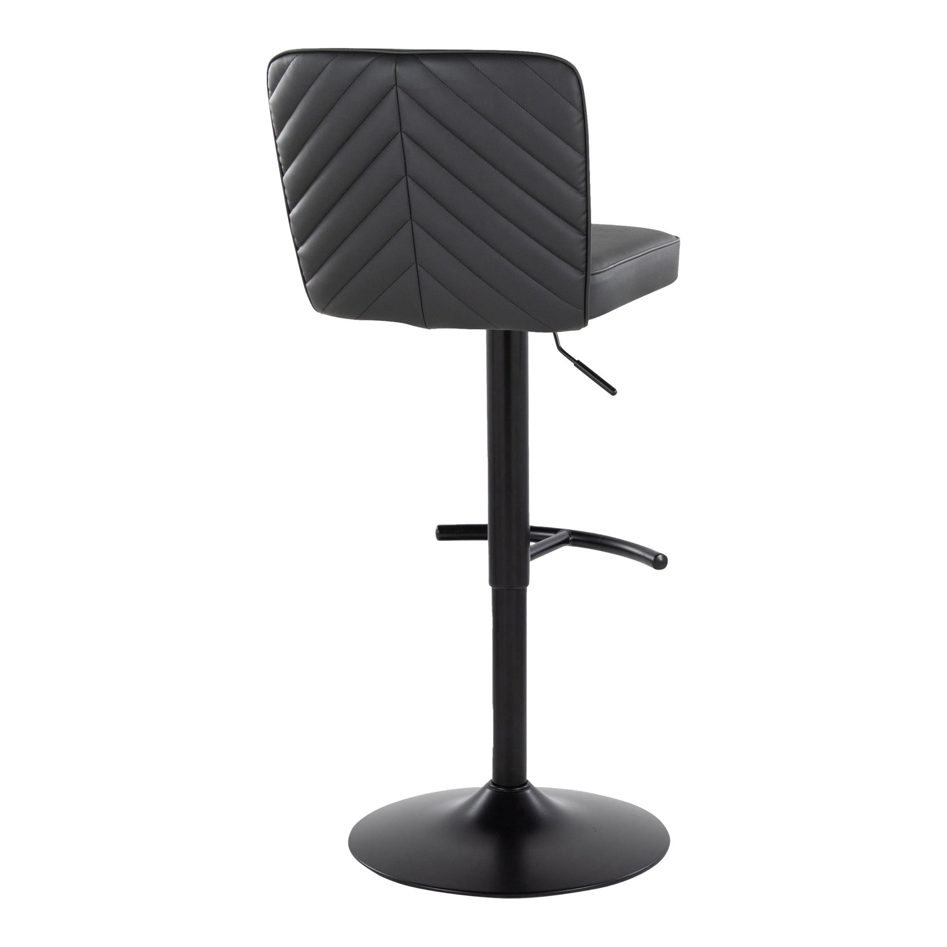 Henry - Contemporary Adjustable Barstool & Swivel With Rounded T Footrest (Set of 2) Lumi Source