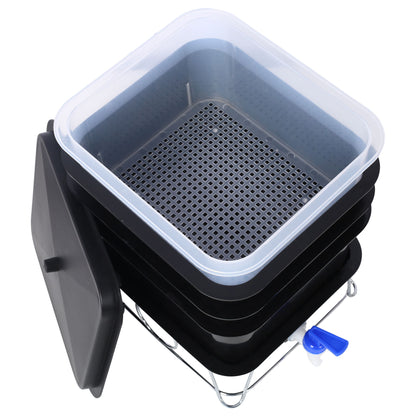 Durable Worm Farm Composting Bin With 4 Tray System For Food Waste Recycling Plastic - Black Daily Nest