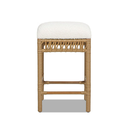 Lucia - Backless Upholstered Counter Stool With Frame - Ivory White Jennifer Taylor Home