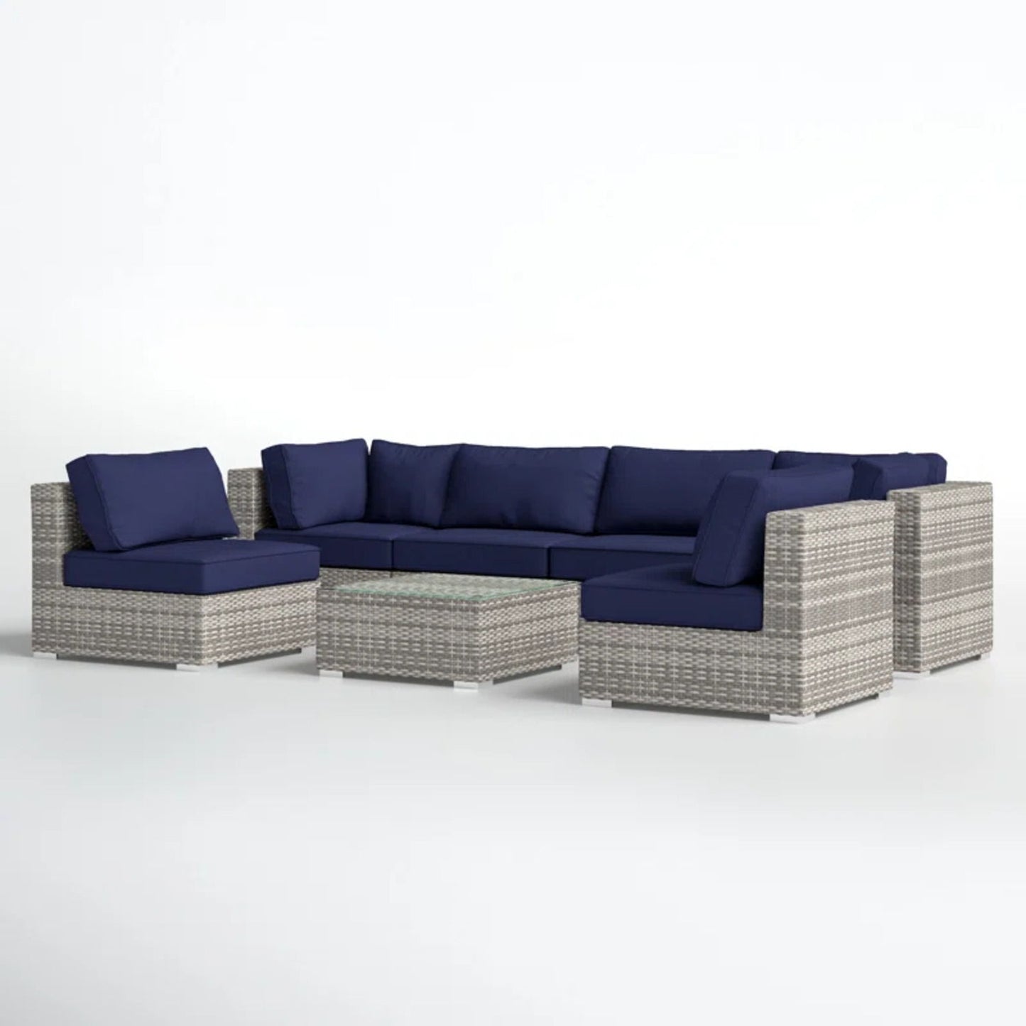 Seating Set With Cushions Handcrafted Wicker Design LSI Patio Furniture
