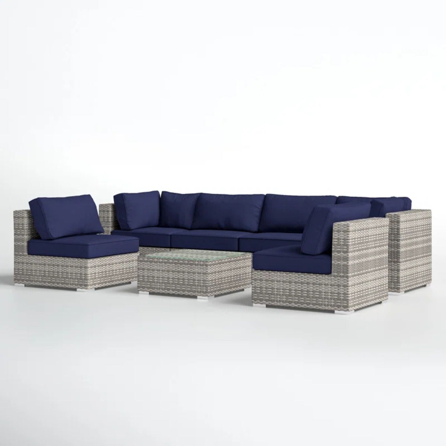 Seating Set With Cushions Handcrafted Wicker Design LSI Patio Furniture
