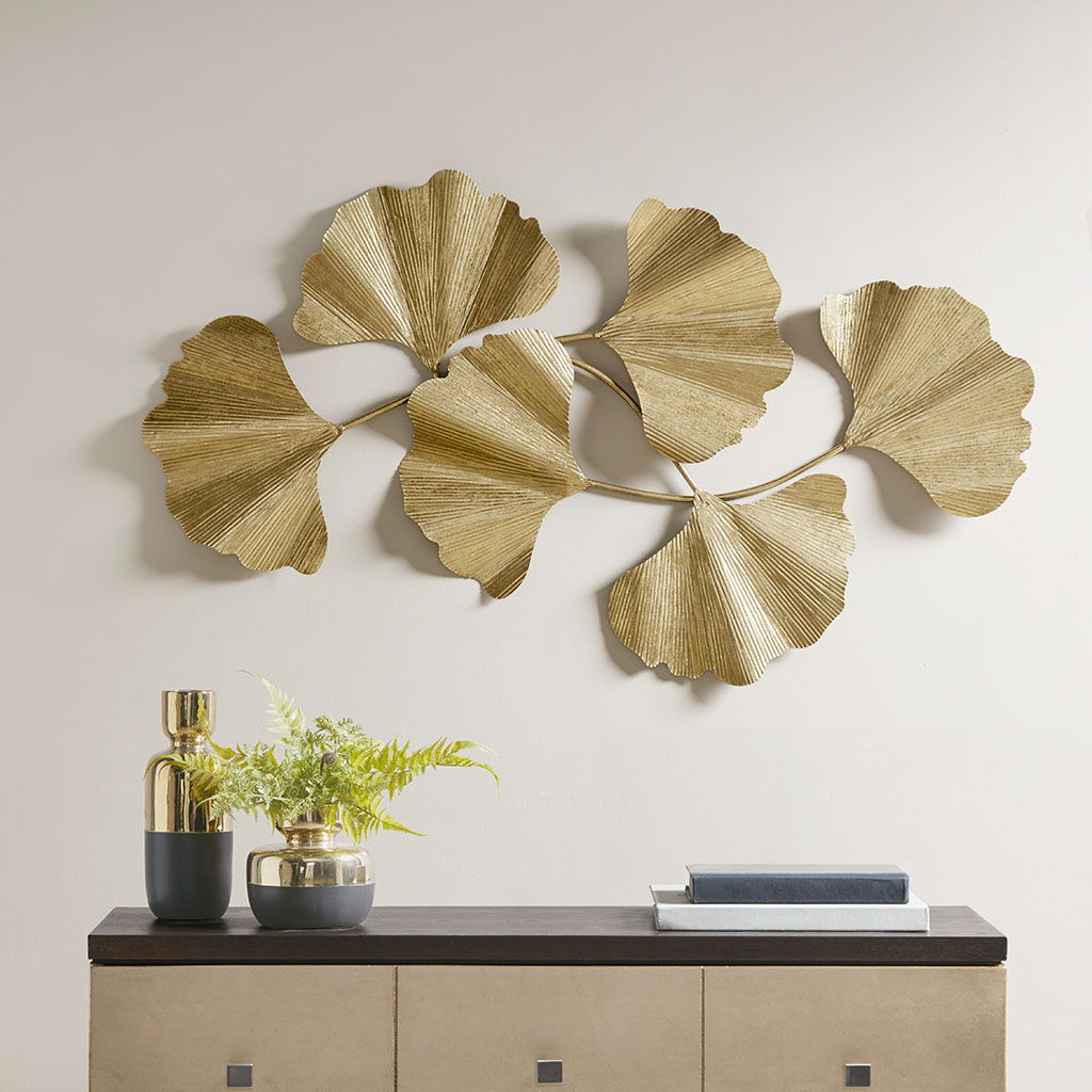 Faye Ginkgo Leaf Wall Art - Gold