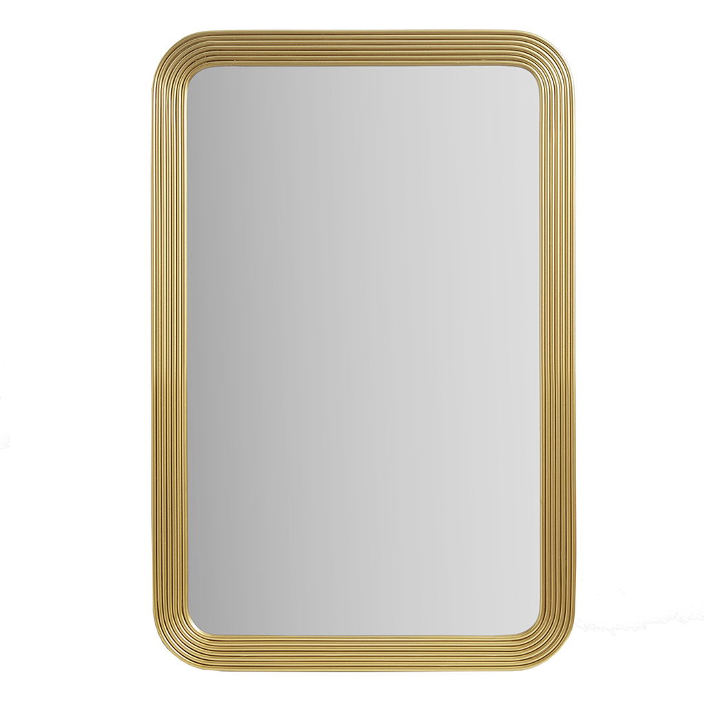 Aurelia - Rounded Rectangle Fluted Wall Mirror - Gold