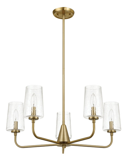 Dazzle - 5 Lights Chandelier With Clear Seeded Satin - Antique Brass / Clear / Gold Ashcroft Furniture