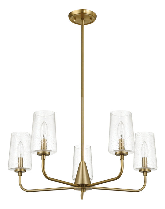 Dazzle - 5 Lights Chandelier With Clear Seeded Satin - Antique Brass / Clear / Gold Ashcroft Furniture