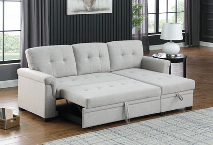 Lucca - Linen Reversible Sleeper Sectional Sofa With Storage Chaise Lilola Home