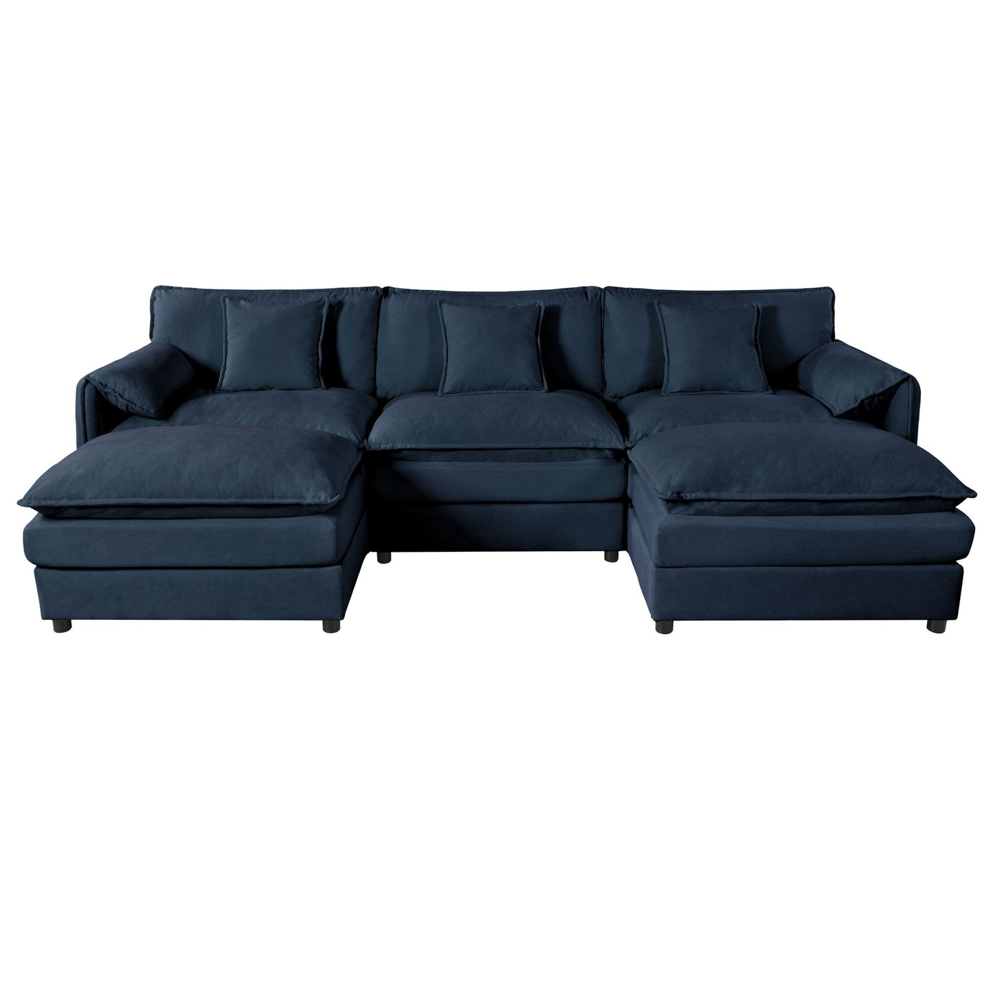 Modern Comfy Deep Seat Modular Sectional Sofa Cloud Couch With Ottoman Home Essentials