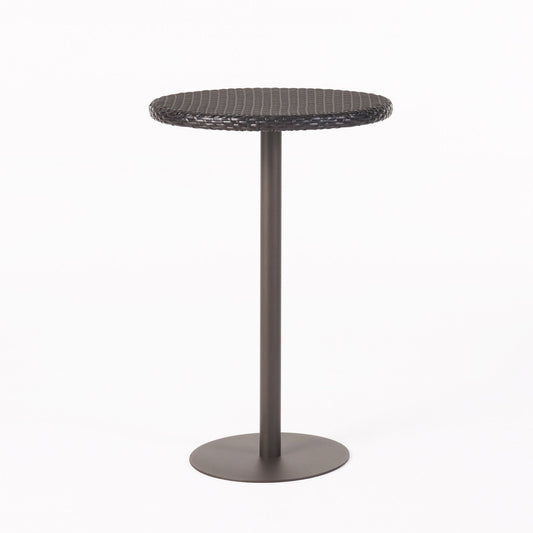 Outdoor Round Rattan Bar Table With Iron Frame - Multi Brown Noble House