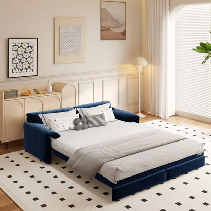 Queen Pull Out Sofa Bed, 3 In 1 Convertible Sleeper Sofa With Side Storage Home Essentials