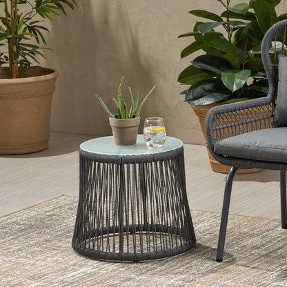 Boho Southport - Side Table With Glass Top Noble House