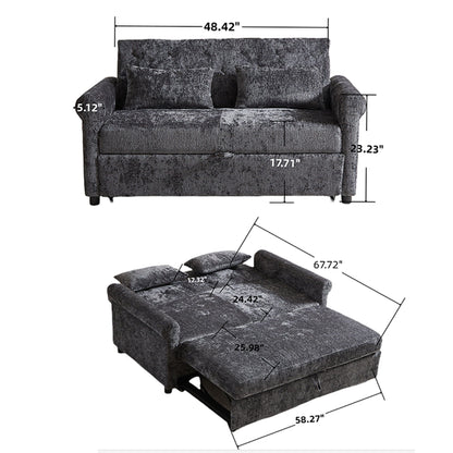 Loveseat Sofa Bed, Pull - Out Couch Sleeper & 2 Pillows Home Essentials
