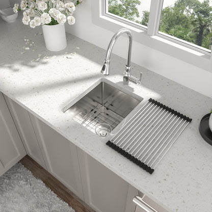 13" Undermount Kitchen Sink 16 Gauge Single Bowl - Brushed Nickel Daily Nest
