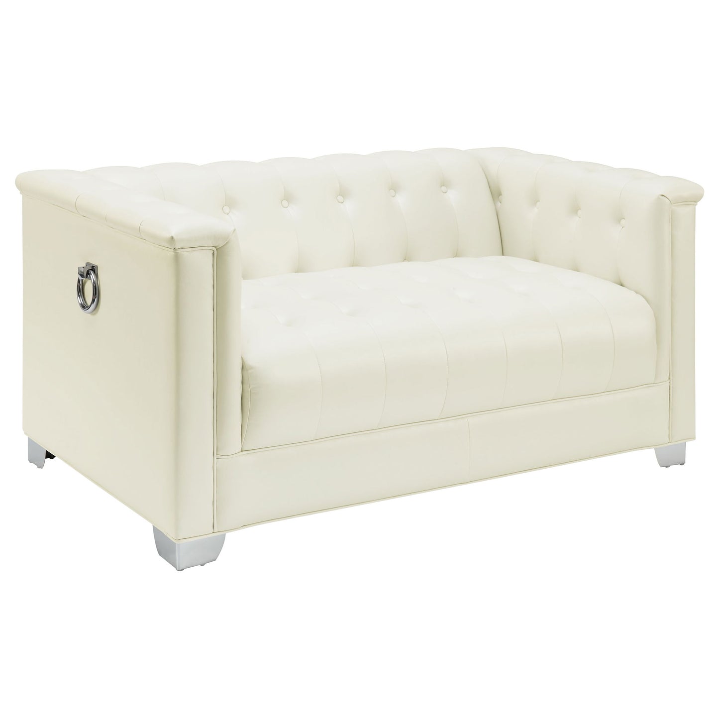 Earline - Upholstered Track Arm Loveseat - White Furniture Max