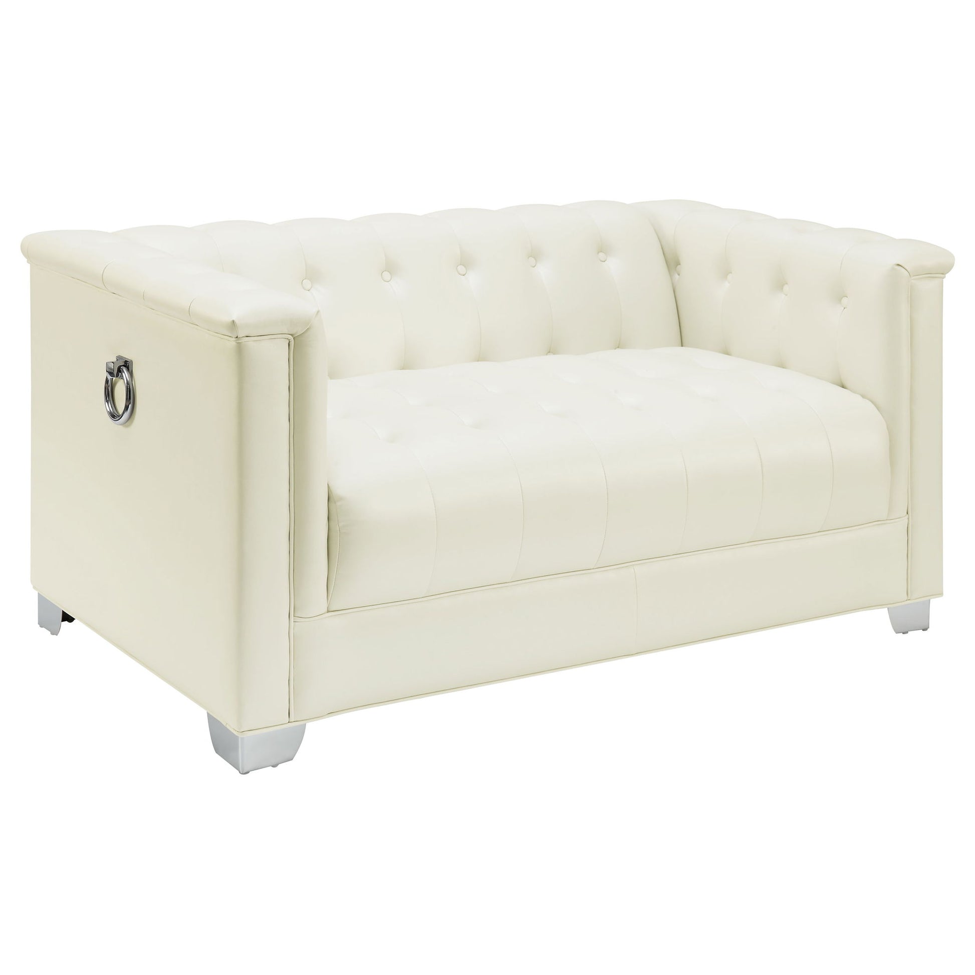 Earline - Upholstered Track Arm Loveseat - White Furniture Max