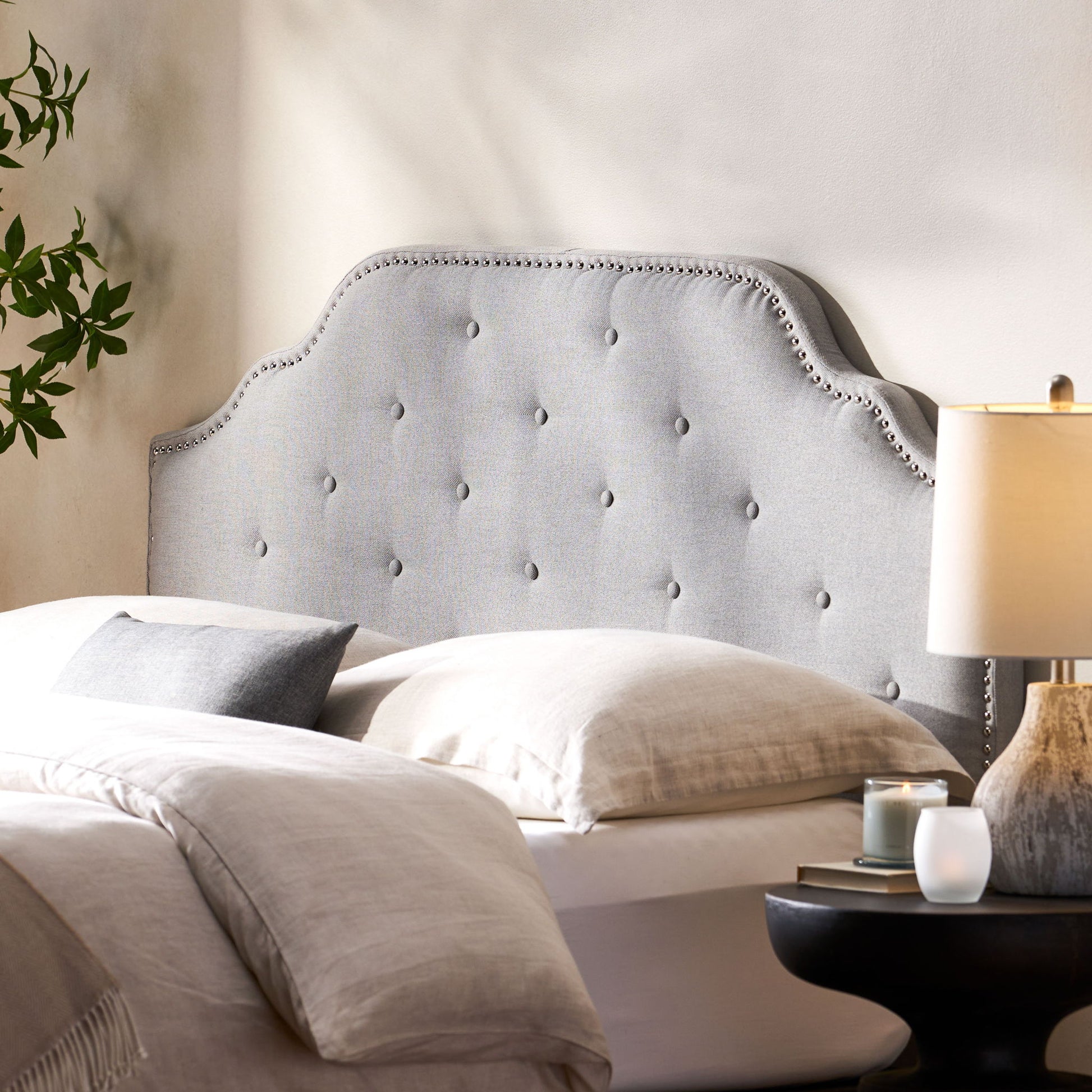 Luella - Button Tufted Upholstered Headboard Noble House
