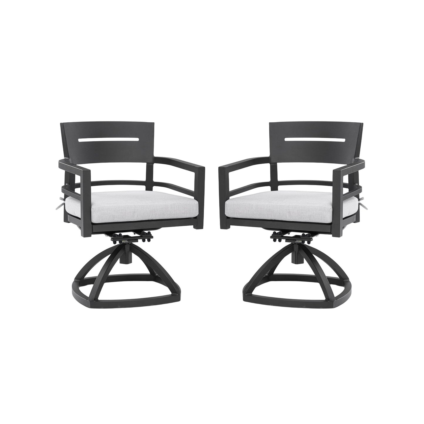 Outdoor Patio Swivel Rocker With Outdoor Grade Sunbrella Fabric Cushions (Set of 2) - Ember Black Life Outside
