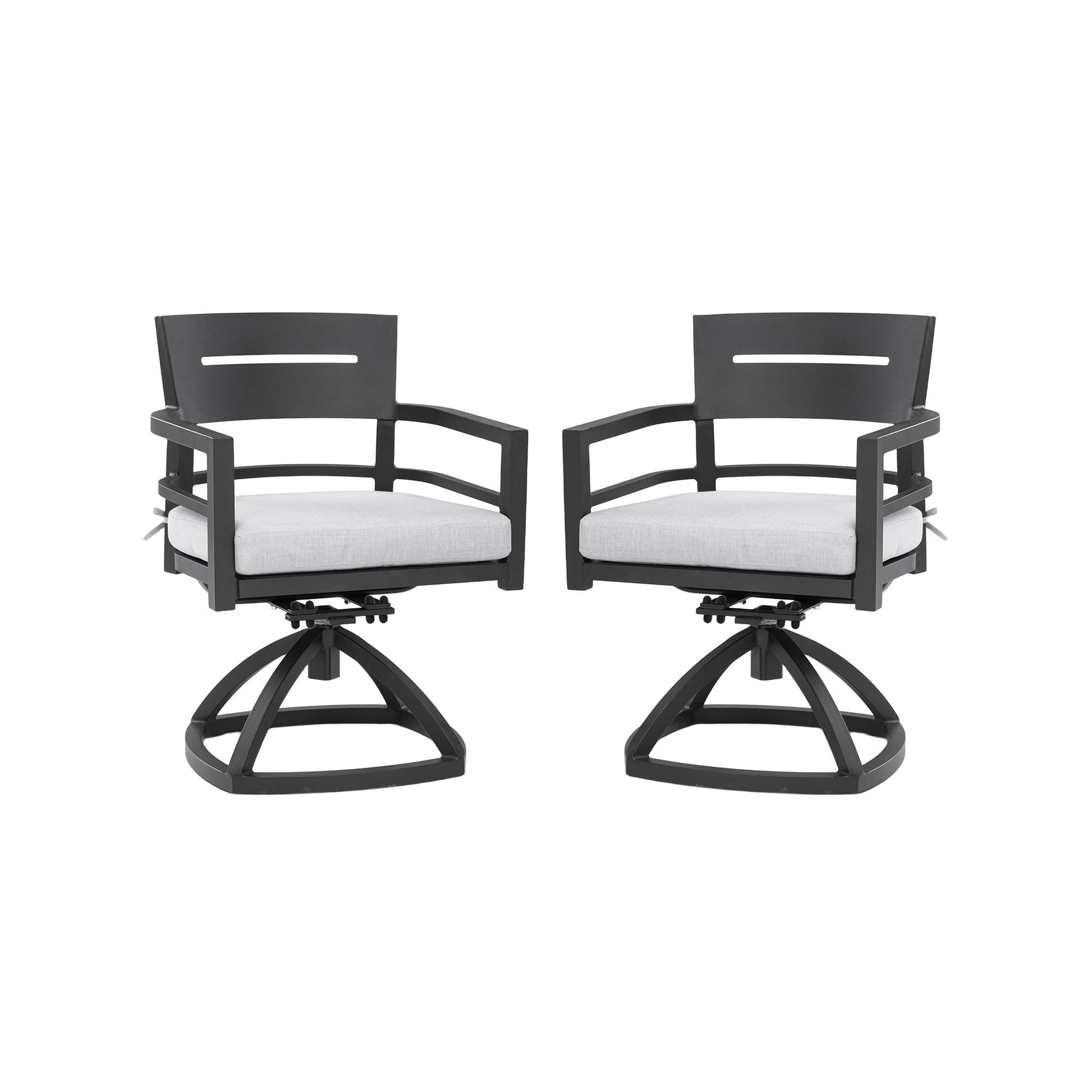 Outdoor Patio Swivel Rocker With Outdoor Grade Sunbrella Fabric Cushions (Set of 2) - Ember Black Life Outside