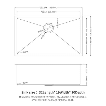 Modern Undermount Stainless Steel Kitchen Sink 16 Gauge, Deep Single Bowl Daily Nest