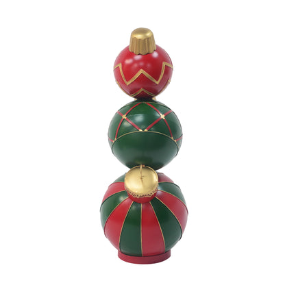 Classic Stacked Christmas Ball Decoration With Durable Construction - Red Noble House