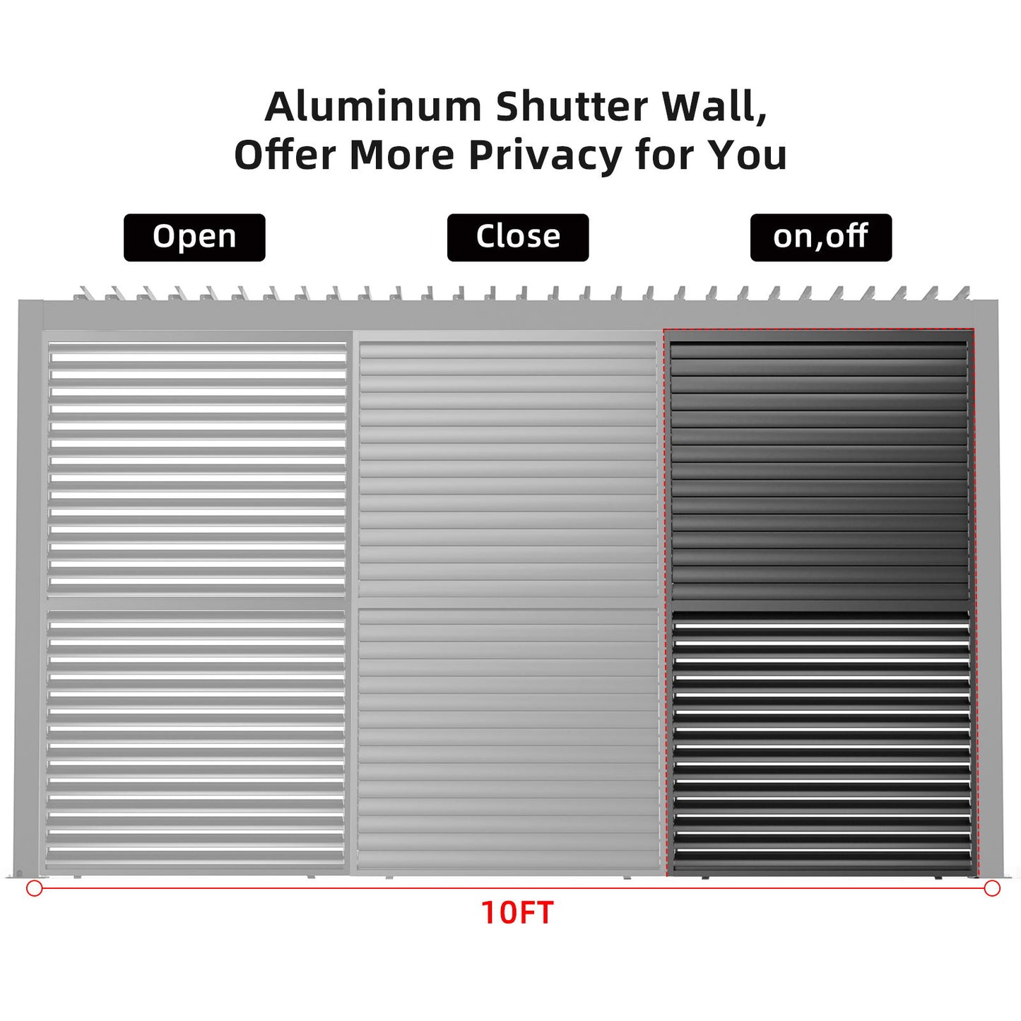 Louver Grille 1 / 3 10Ft Frame & Louvers - Black