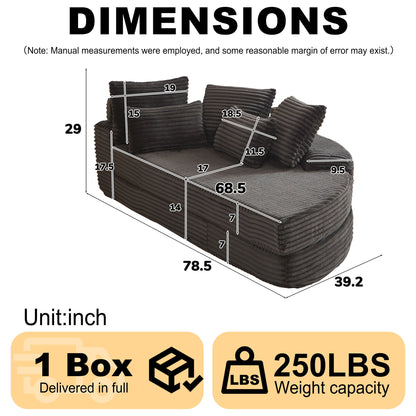 Semi Circular 2 In 1 Sofa Bed With Neck Pillow Home Essentials