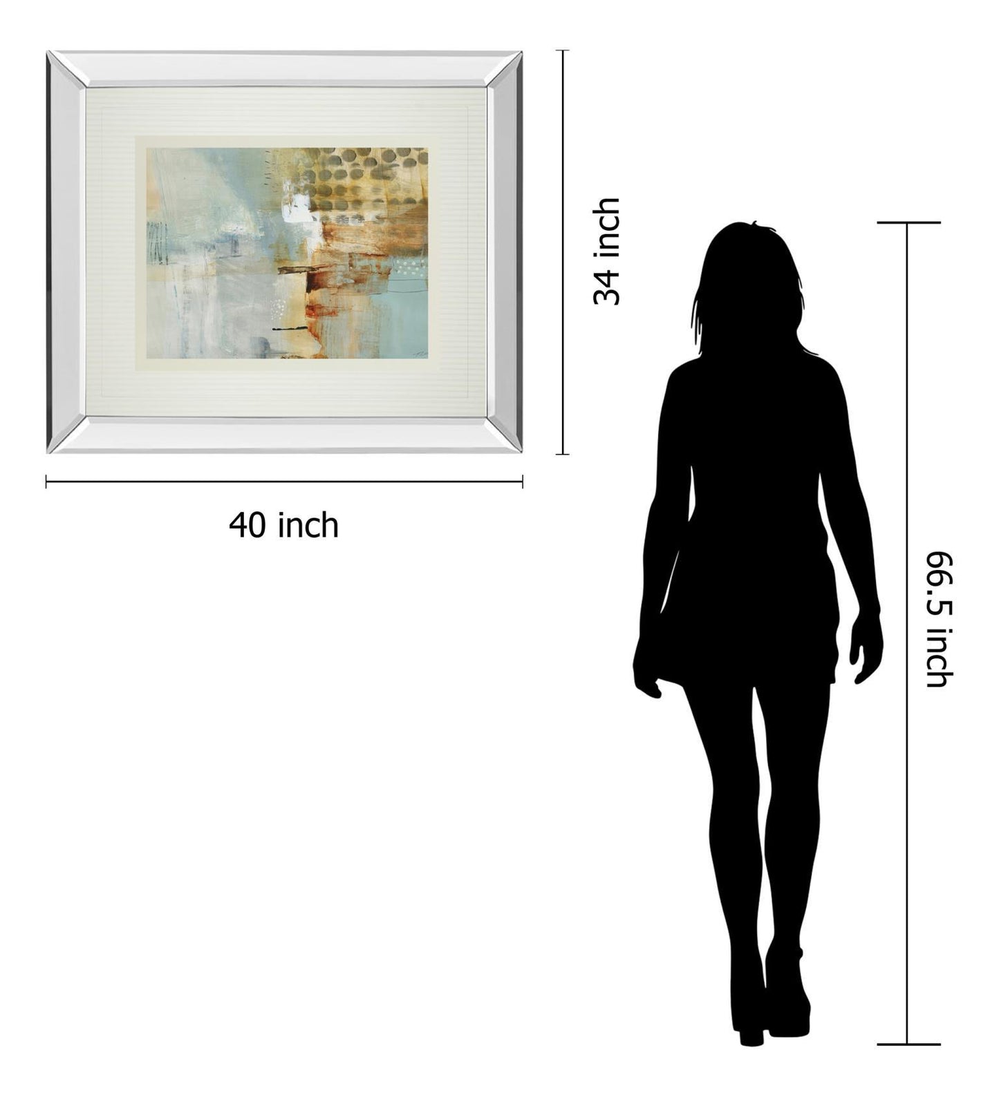 A Million Times Apart By Natasha Barnes - Mirror Framed Print Wall Art - Blue