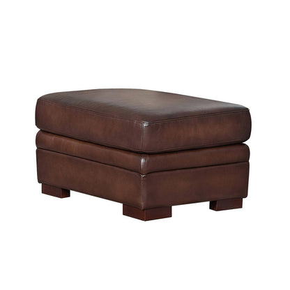 Brookfield - Leather Ottoman - Caramel Hydeline Furniture