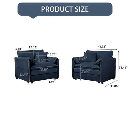 Modern Oversized Accent Chair, Comfy Single Sofa With Large Seat (Set of 2) Home Essentials