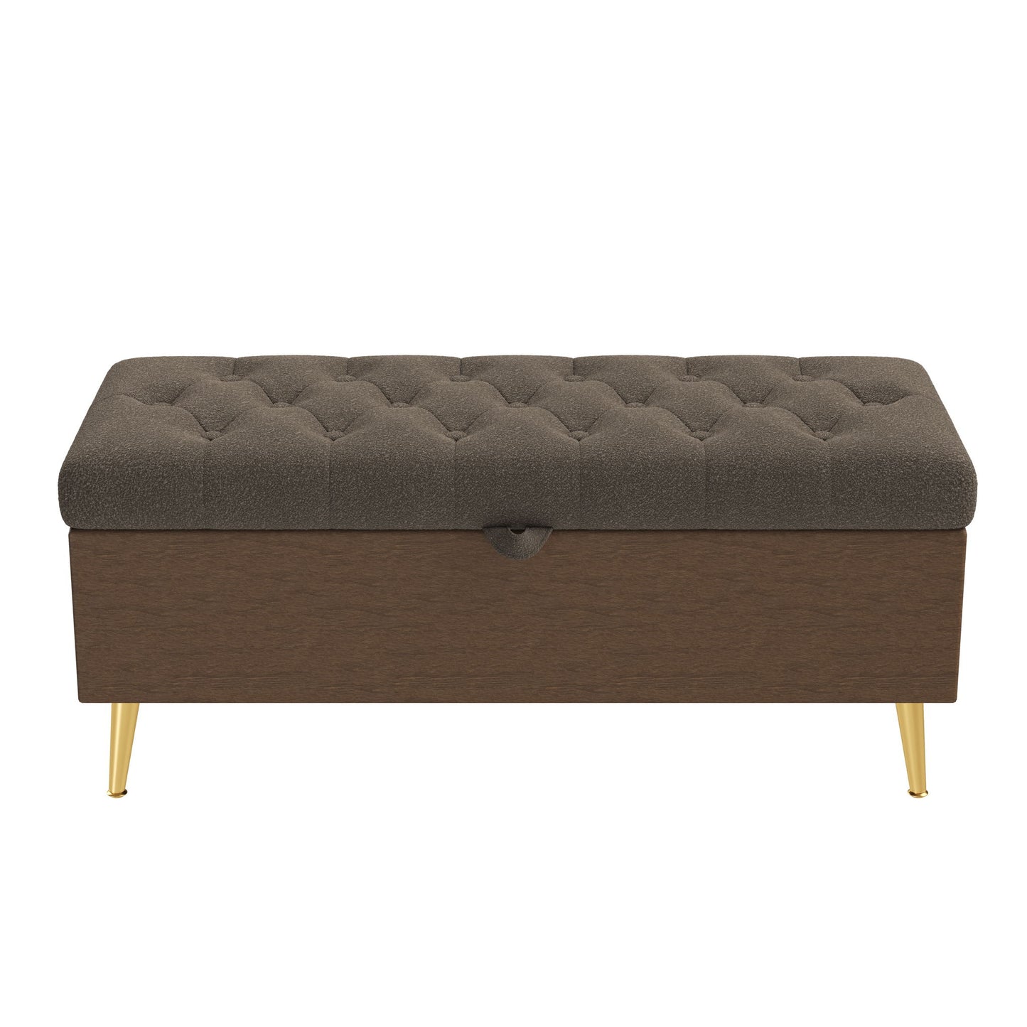Modern Tufted Storage Ottoman Bench With Metal Legs Hearth and Haven