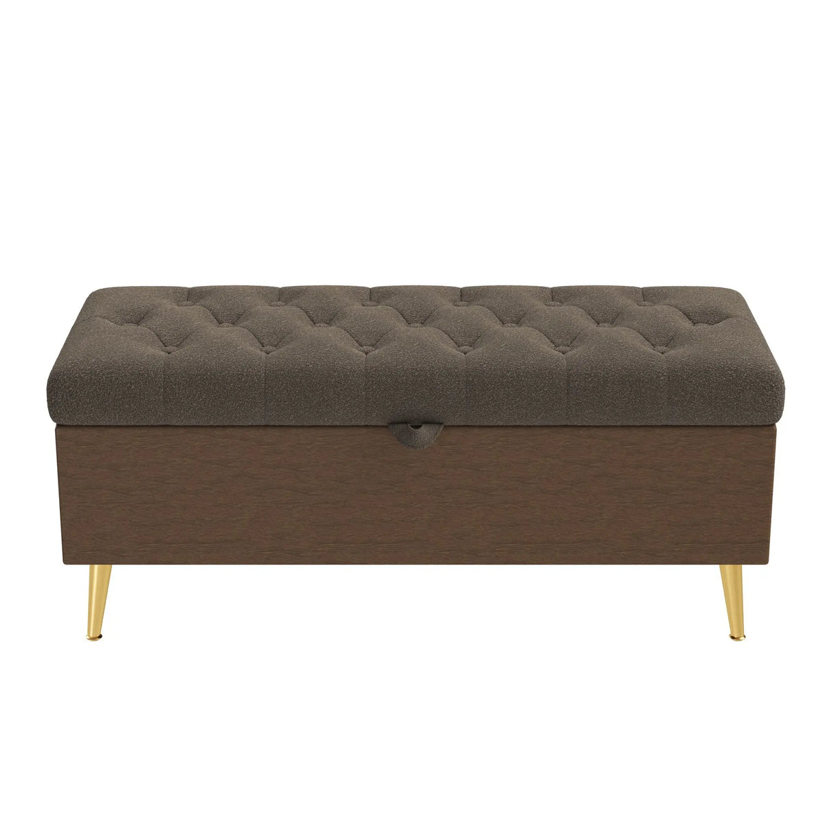 Modern Tufted Storage Ottoman Bench With Metal Legs Hearth and Haven