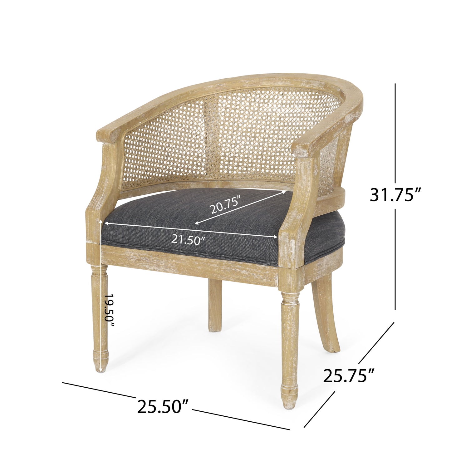 Curved Backrest Accent Chair Noble House