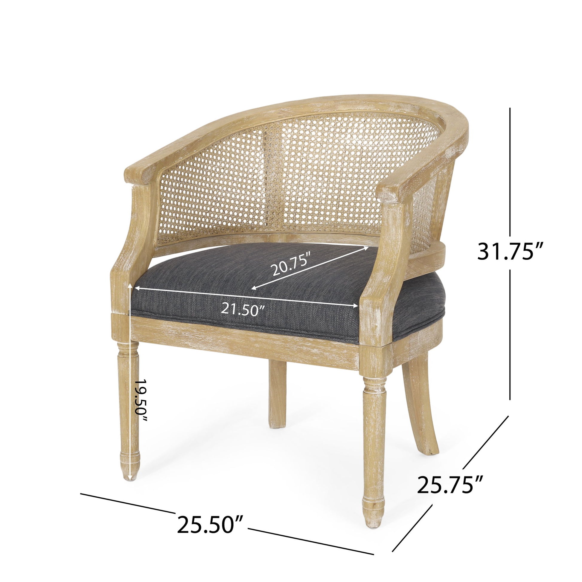 Curved Backrest Accent Chair Noble House