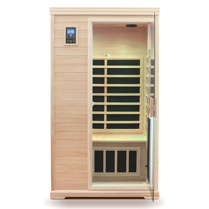 2 Person Far Infrared Hemlock Indoor Sauna Room - Natural Daily Nest