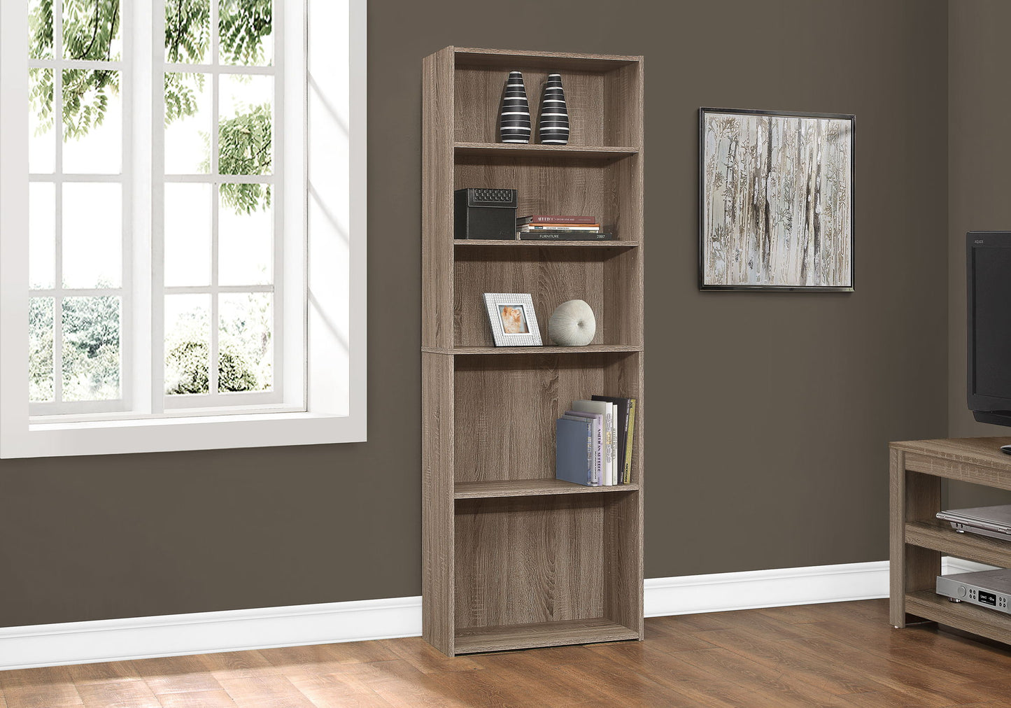 Bookshelf, Bookcase, 6 Tier, For Office, Transitional 8th Street