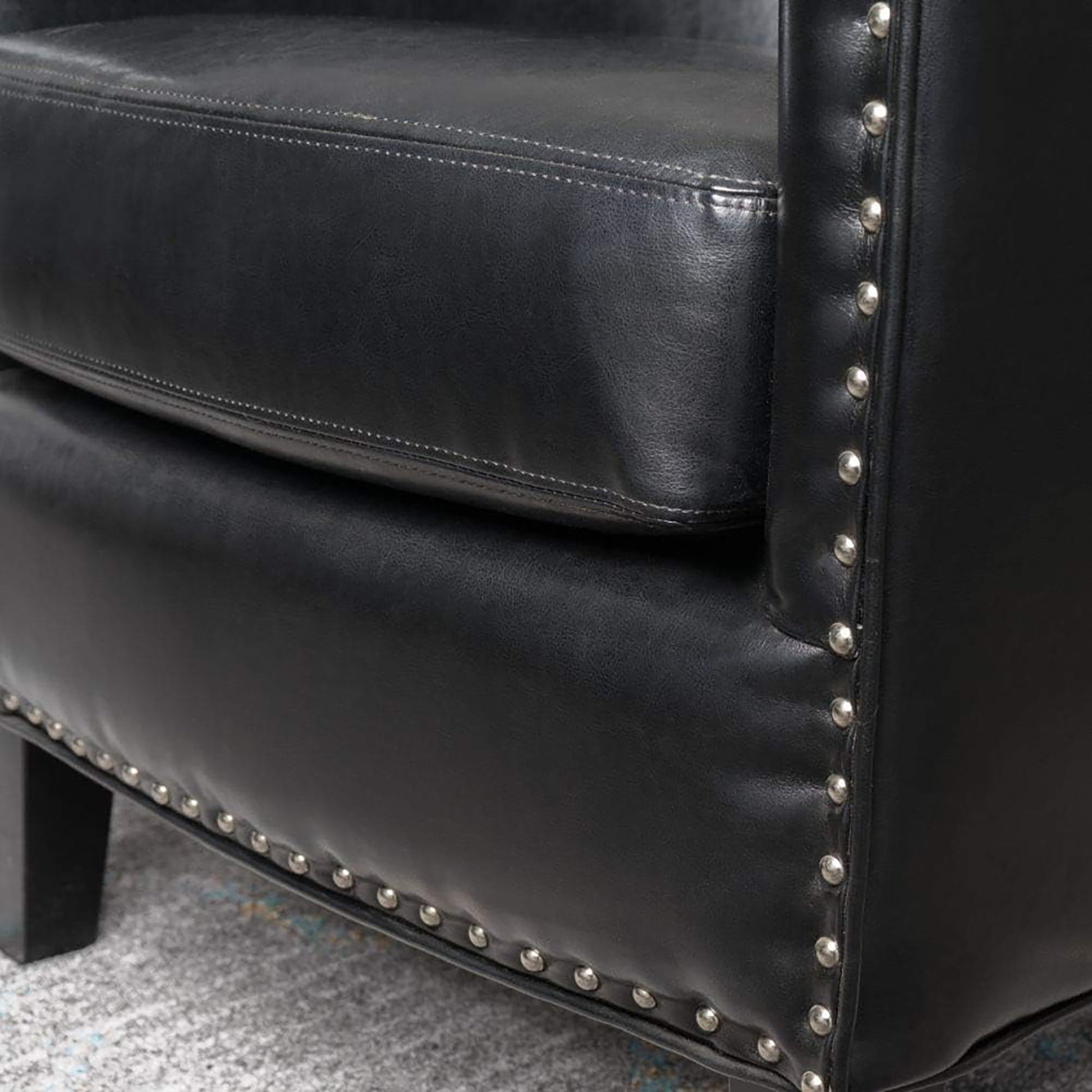 Enigmatica - Upholstered Club Chair With Nailhead Trim Noble House
