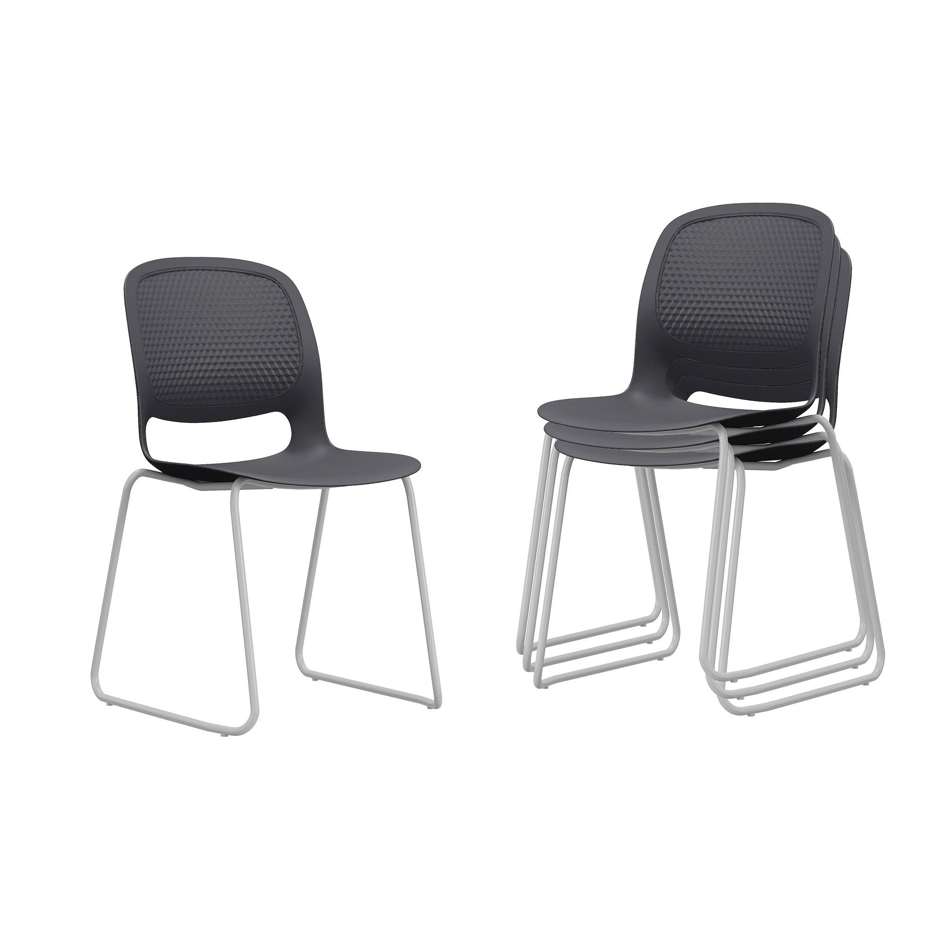 Stacking Chairs (Set of 4) - Black Home Essentials