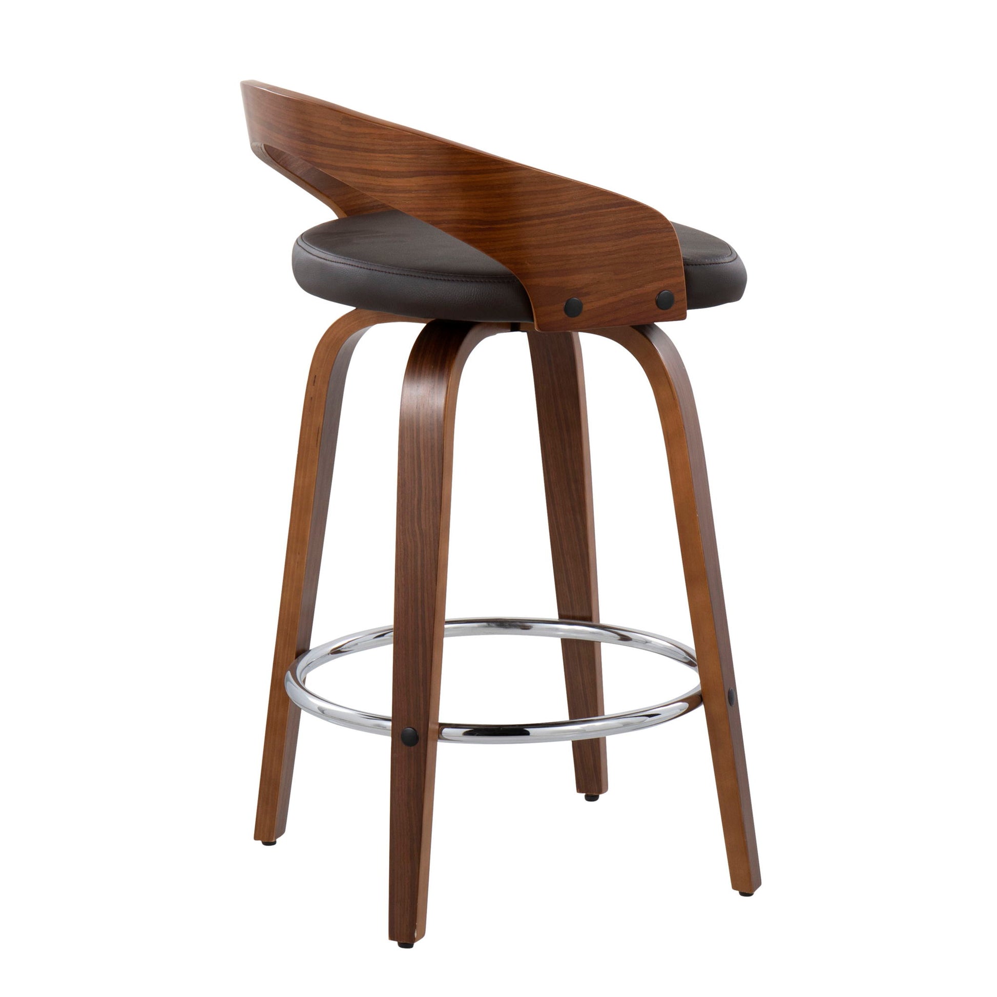 Grotto - Mid-Century Modern, Counter Stool With Swivel (Set of 2) Lumi Source