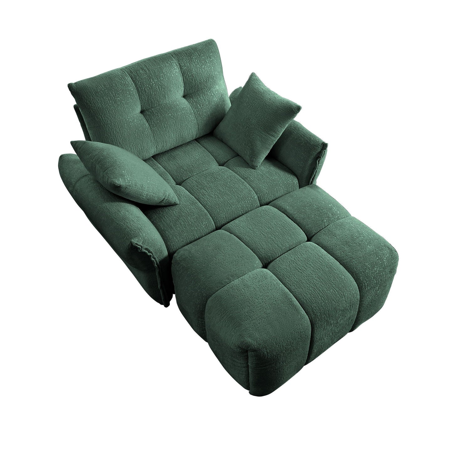 Ergonomic Single Seater Sofa With Ottoman, High Resilience Support Cushions Home Essentials
