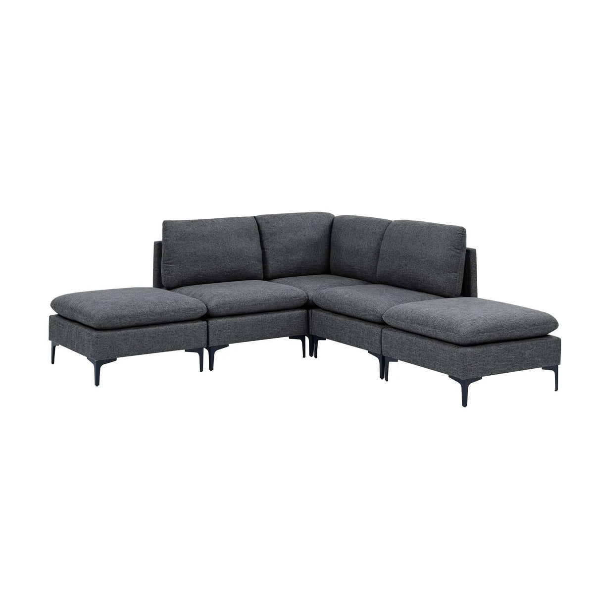 Upholstered Modular Sectional With Tall Legs, Medium Firm Seat Home Essentials