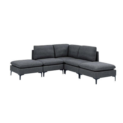 Upholstered Modular Sectional With Tall Legs, Medium Firm Seat Home Essentials