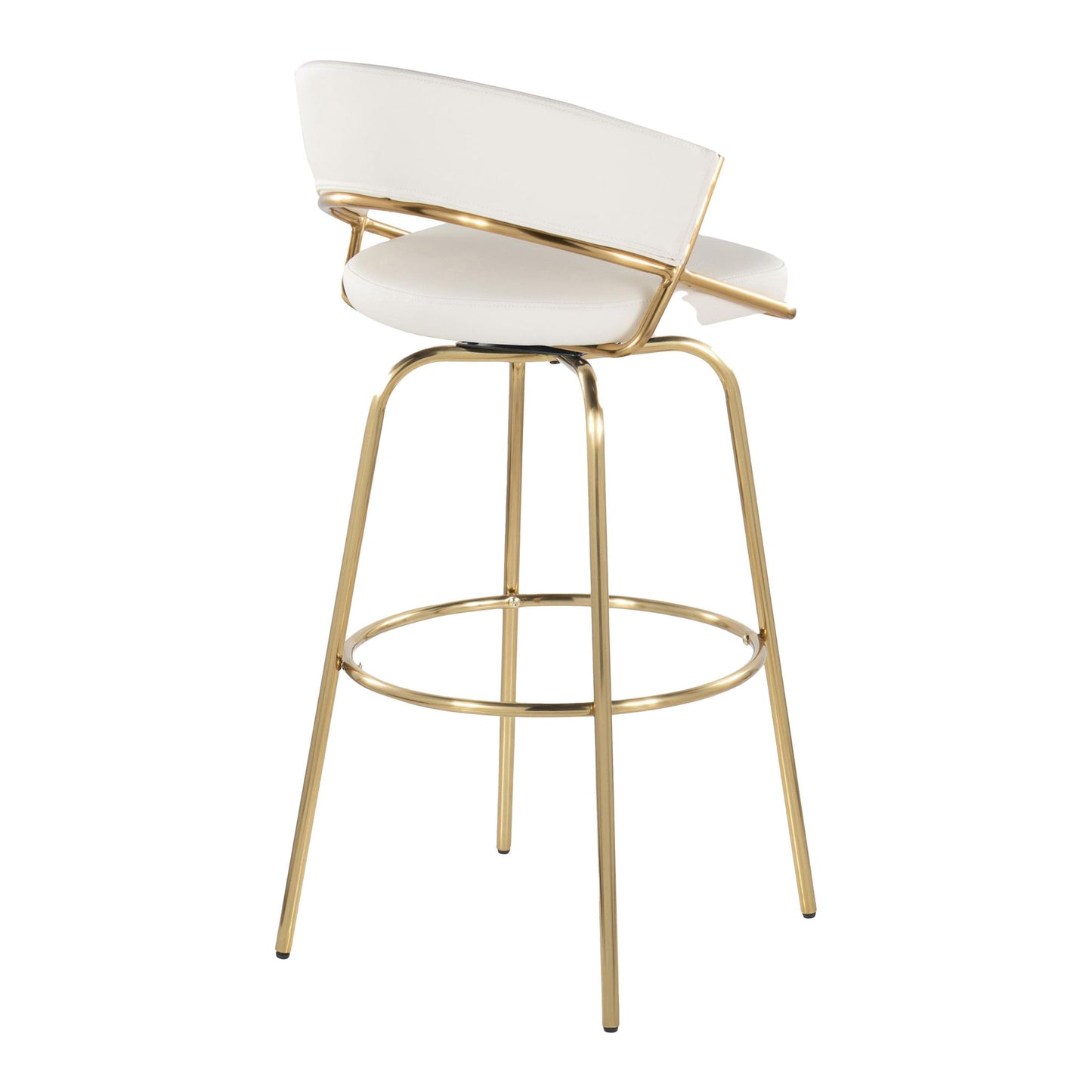Jie - Fixed Height Contemporary Barstool With Swivel With Round Footrest (Set of 2) Lumi Source