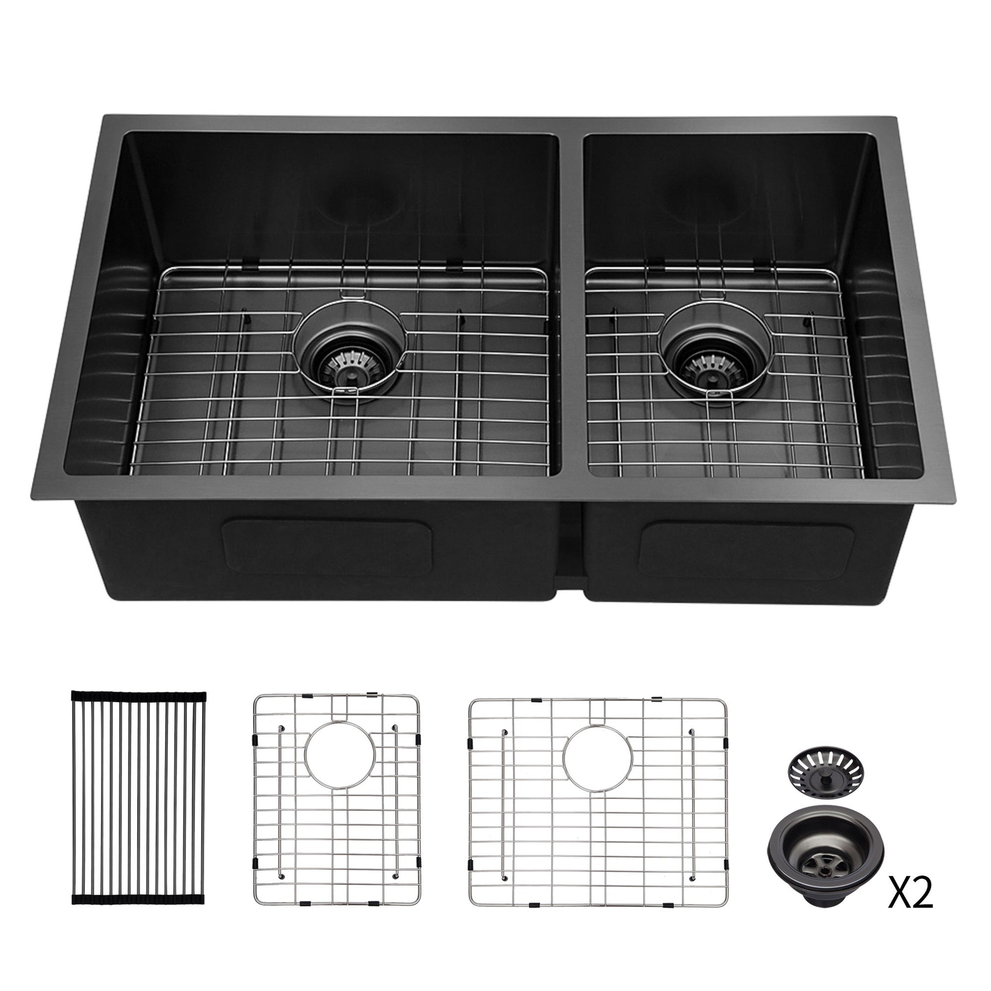Modern Double Bowl Undermount Kitchen Sink 50 / 50 Design Stainless Steel Daily Nest