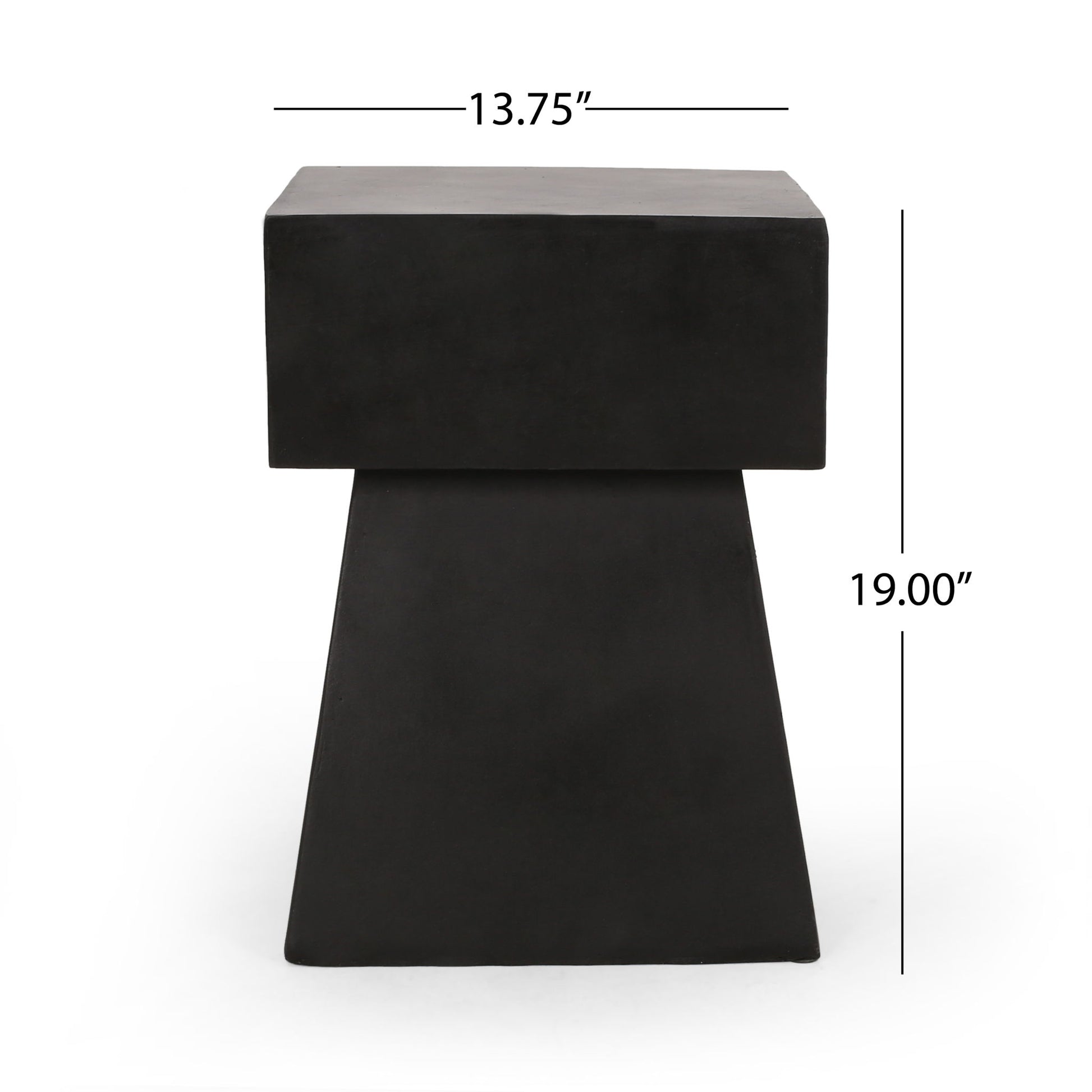 Outdoor Side Table, Patio End Table - Black Noble House