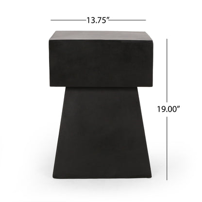 Outdoor Side Table, Patio End Table - Black Noble House