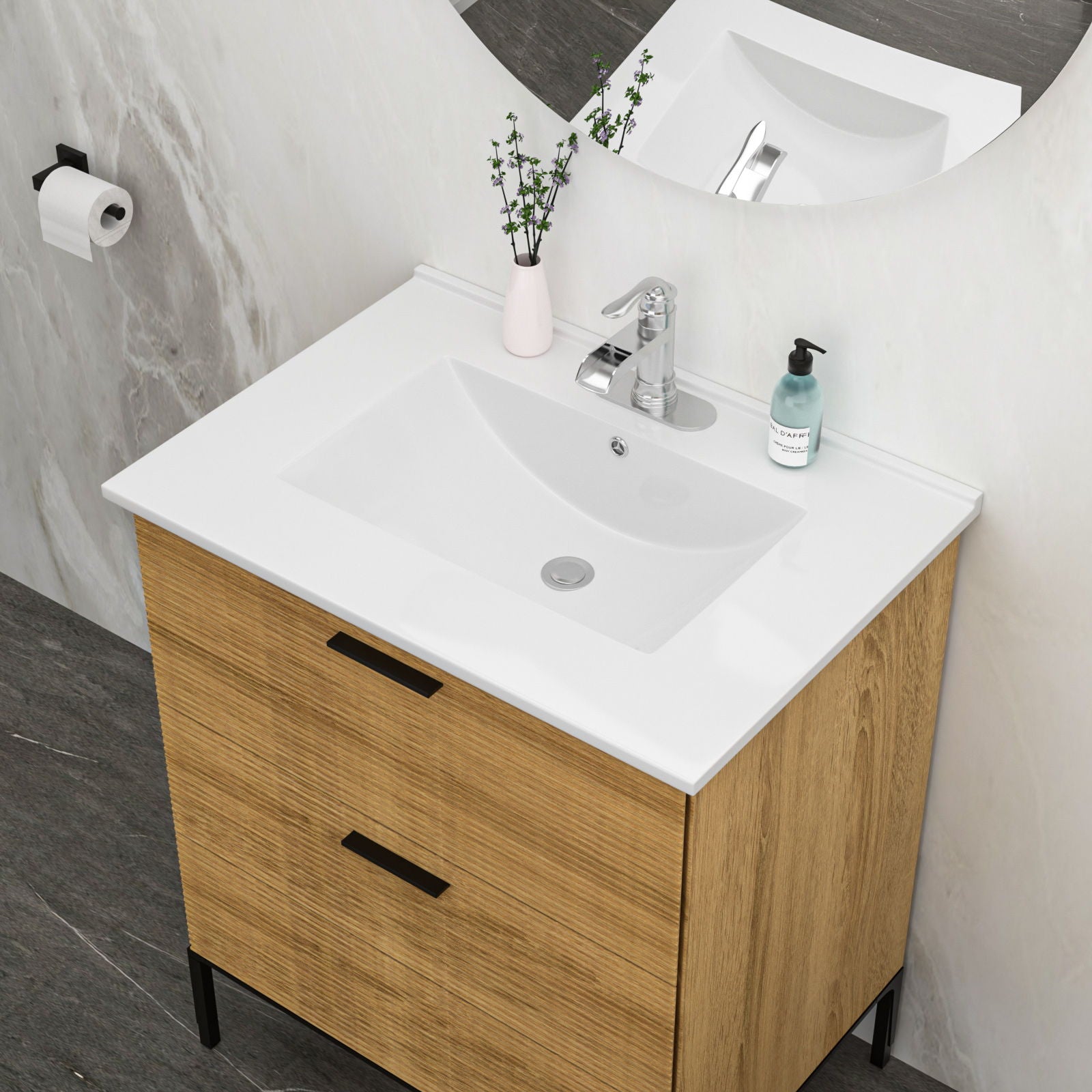 Premium Rectangular Vanity Top With Single Faucet Hole And Overflow Daily Nest