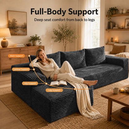 Modern L-Shaped Sectional Sofa With Left Facing Chaise Home Essentials