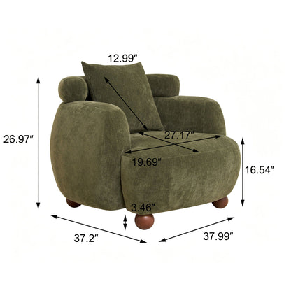 Clubchair, Bucket Chair, Decorative Sofa With Pillow, For Living Roon - Olive Green Home Essentials