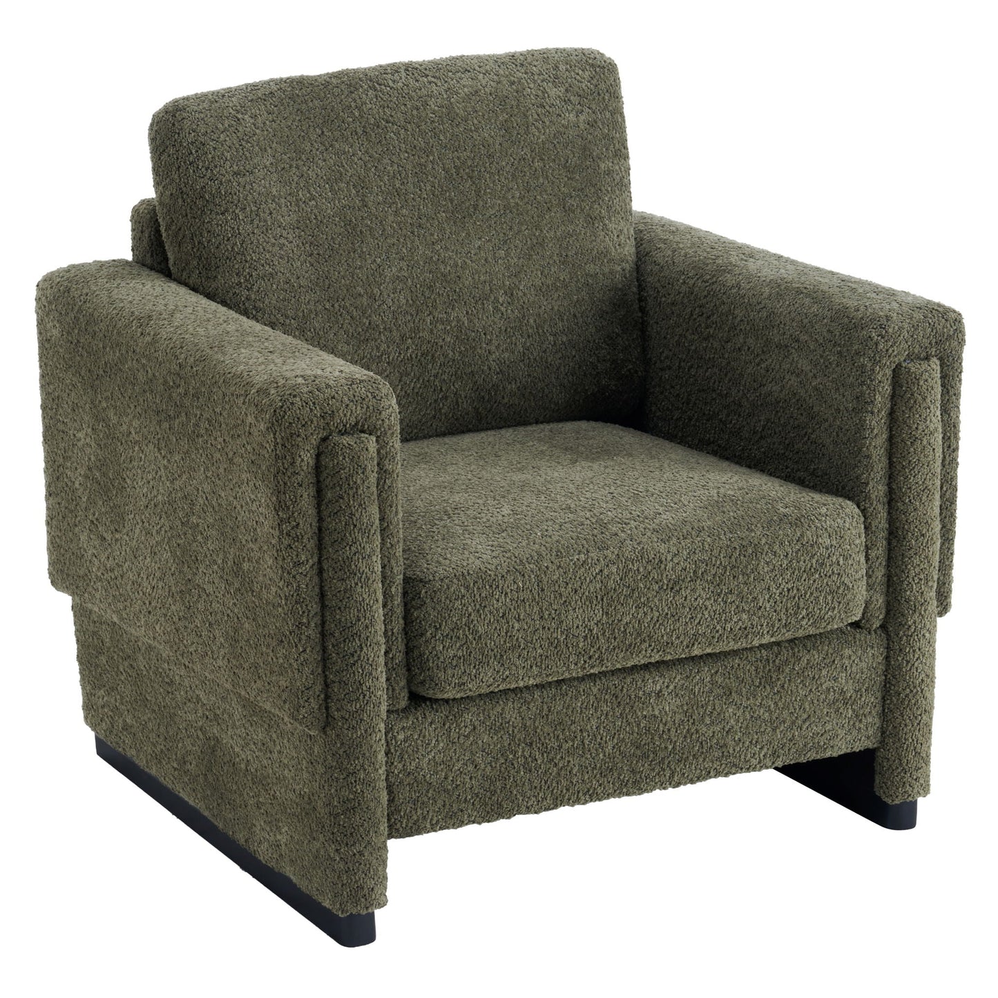 Upholstered Accent Armchair With Square Arm Hearth and Haven